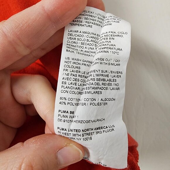 Puma graphic red logo short sleeve crew t-shirt boys size 6 active play - Picture 5 of 5